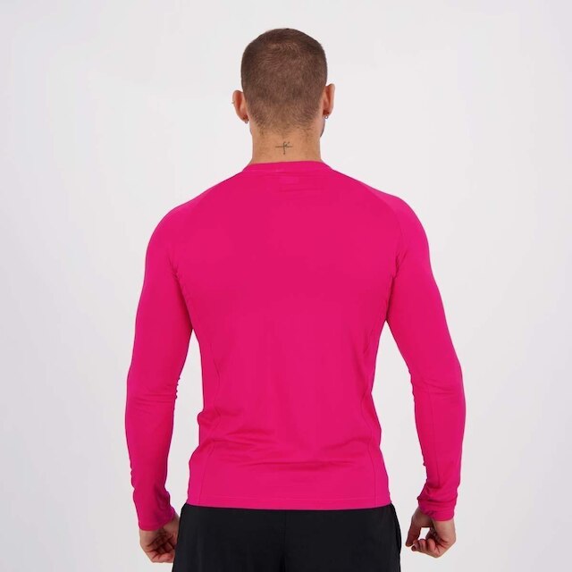 Camiseta Poker Skin Basic UV Manga Longa Rosa