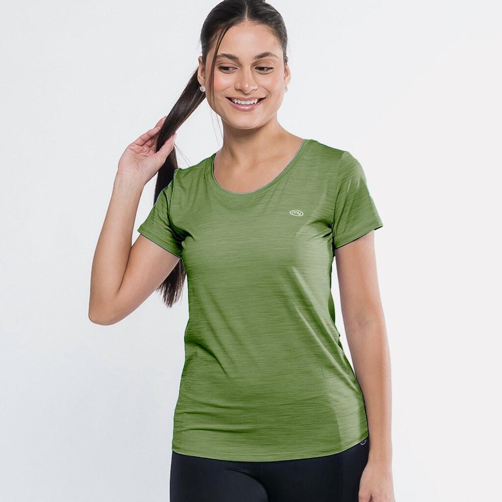 Camiseta Poliamida Feminina Márcio May Vivant Verde Militar UPF35 Truelife