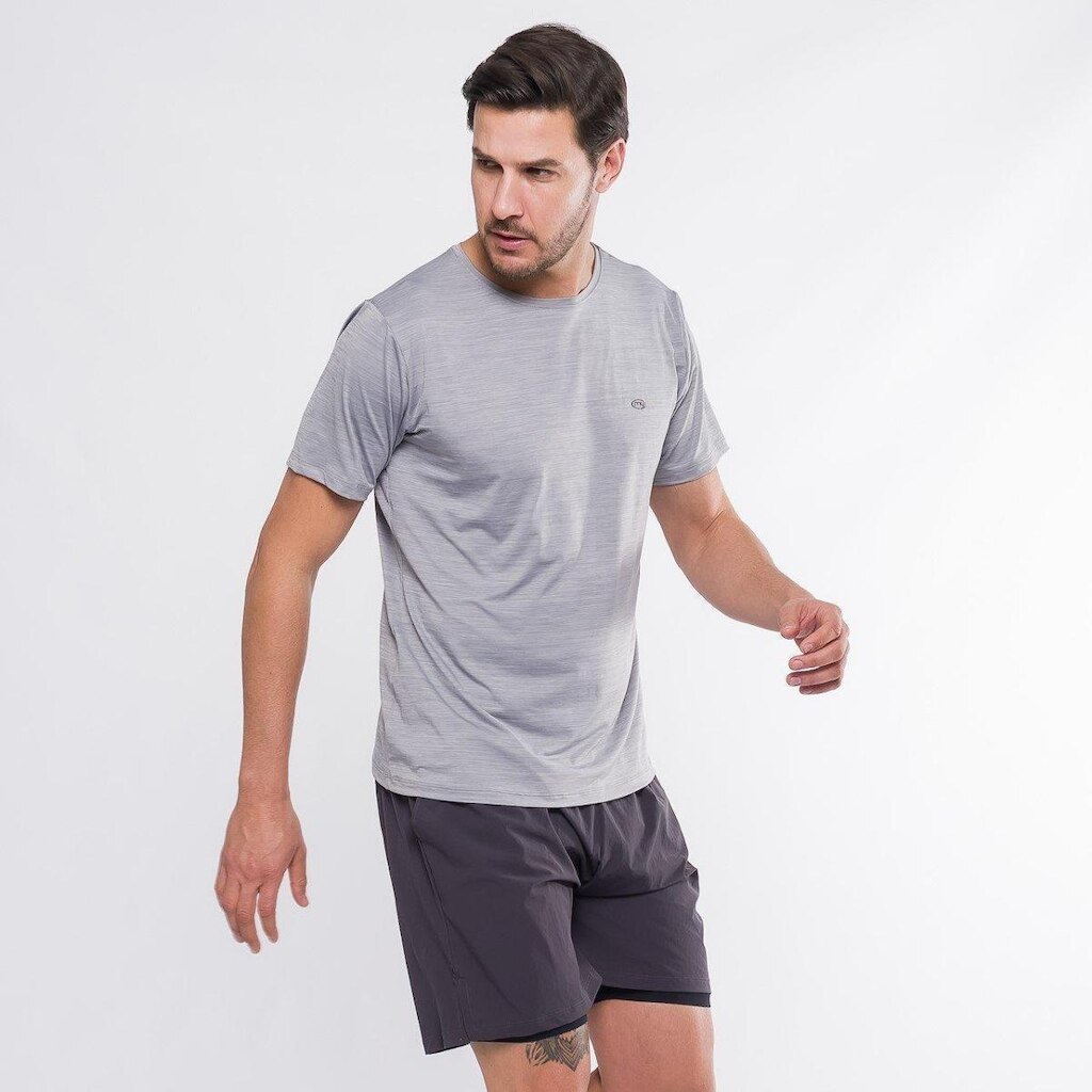 Camiseta Poliamida Masculina Márcio May Vivant Cinza UPF35 Truelife DRY