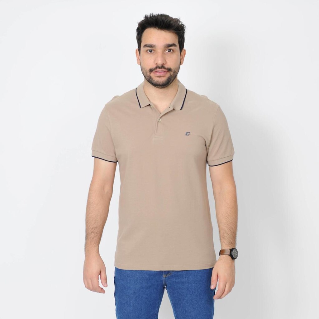 Camiseta Polo Colcci Comfy Basic Bege - Masculino