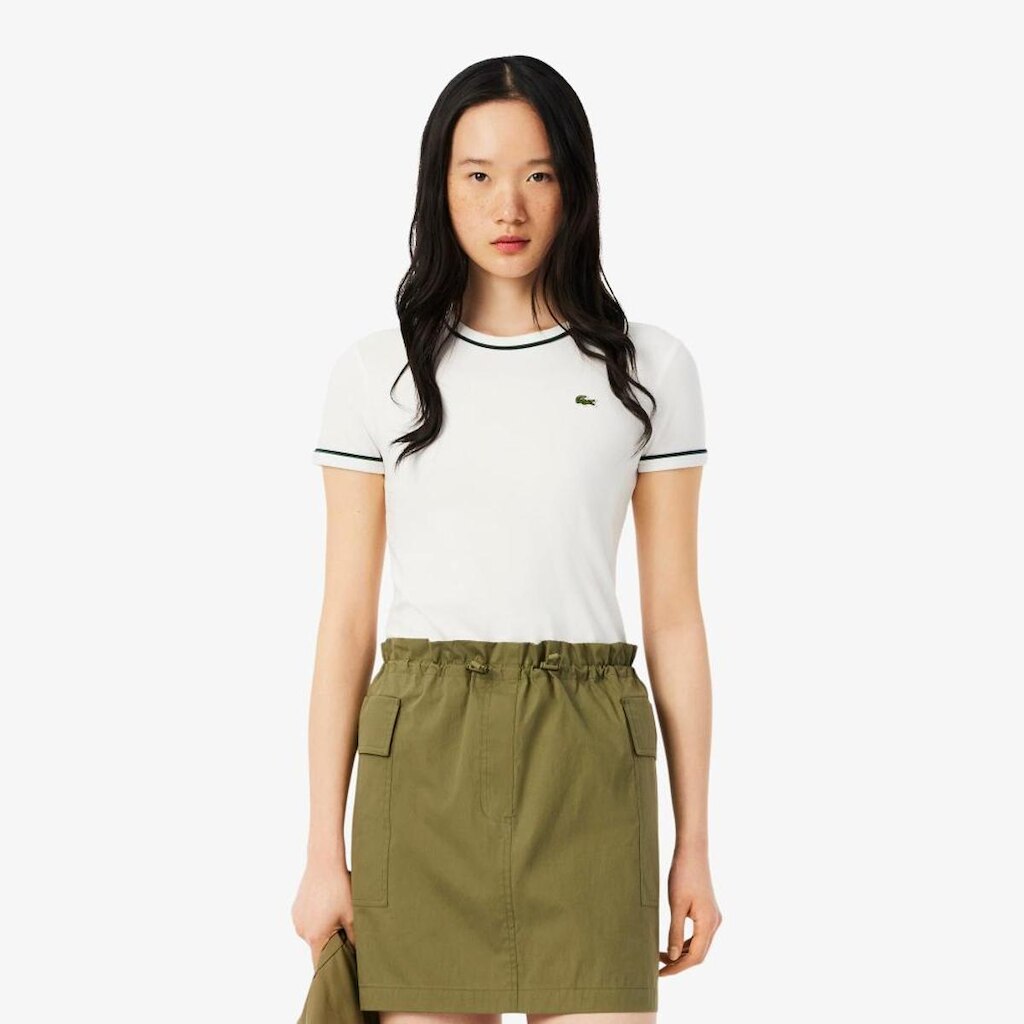 Camiseta Polo de Malha Lacoste com Acabamento Contrastante