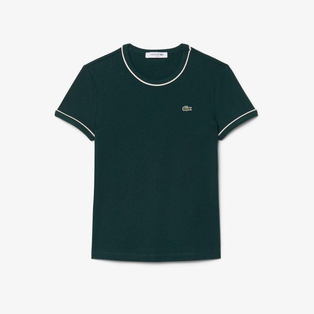Camiseta Polo de Malha Lacoste com Acabamento Contrastante