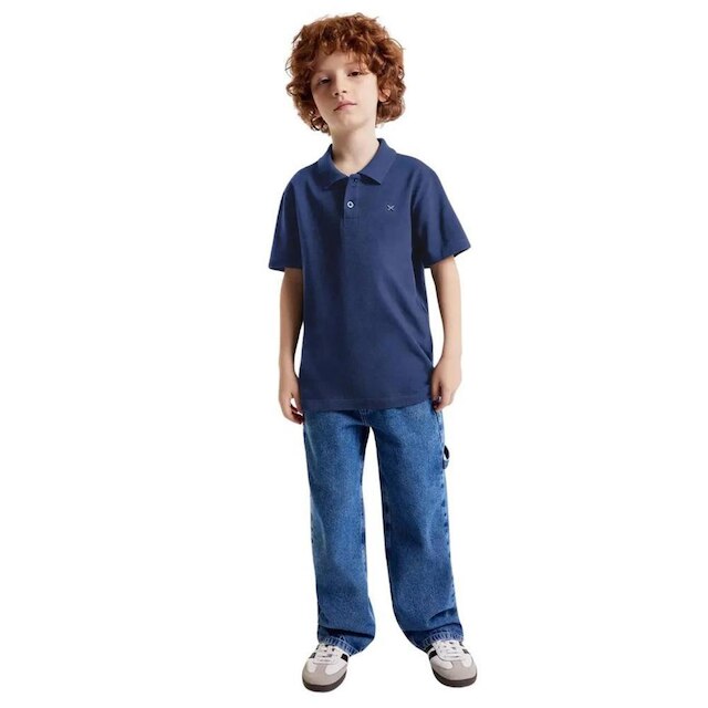 Camiseta Polo Hering Infantil Menino Manga Curta Em Piquet