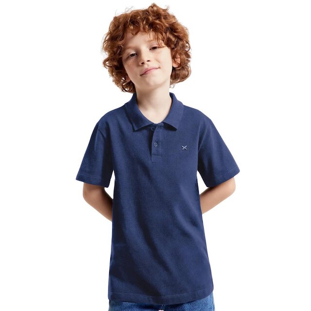 Camiseta Polo Hering Infantil Menino Manga Curta Em Piquet