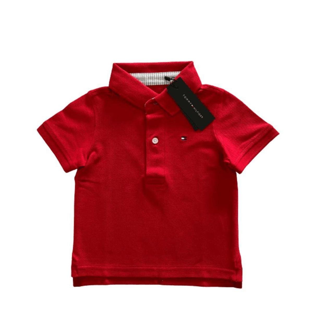 Camiseta Polo Infantil Vermelha Tommy Hilfiger - Vermelho Menor preço em Camiseta Polo Infantil Vermelha Tommy Hilfiger - Vermelho