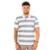Camiseta Polo Listrada Cinza - Cinza