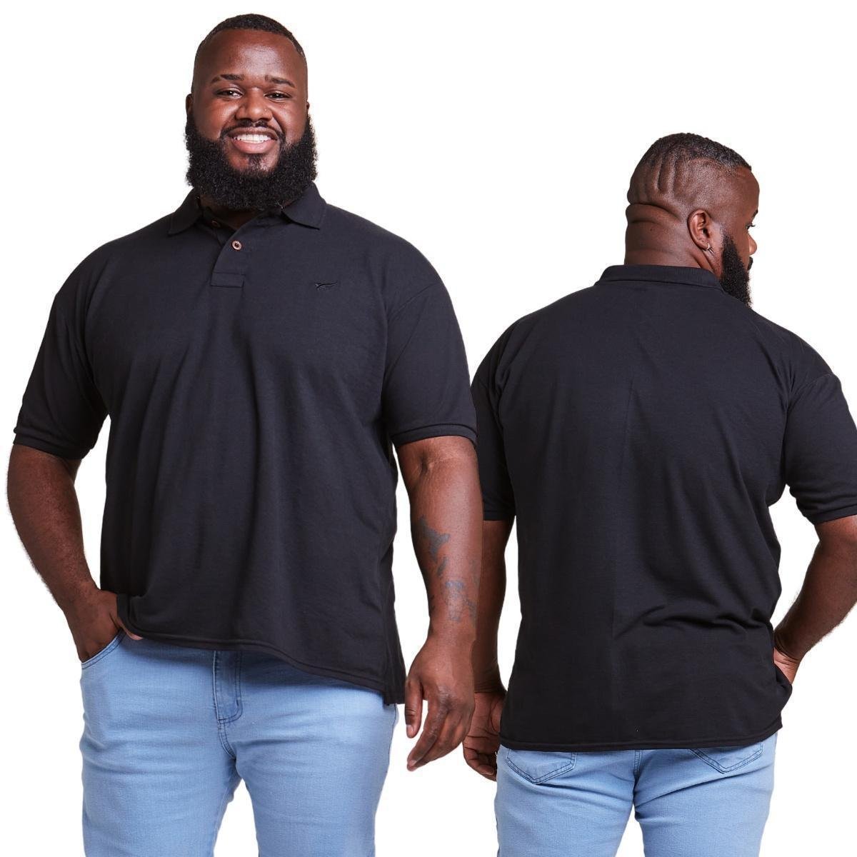 Camiseta Polo Masculina Plus Size Menor preço em Camiseta Polo Masculina Plus Size