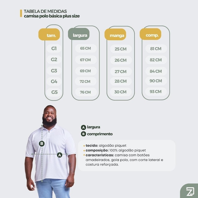 Camiseta Polo Masculina Plus Size