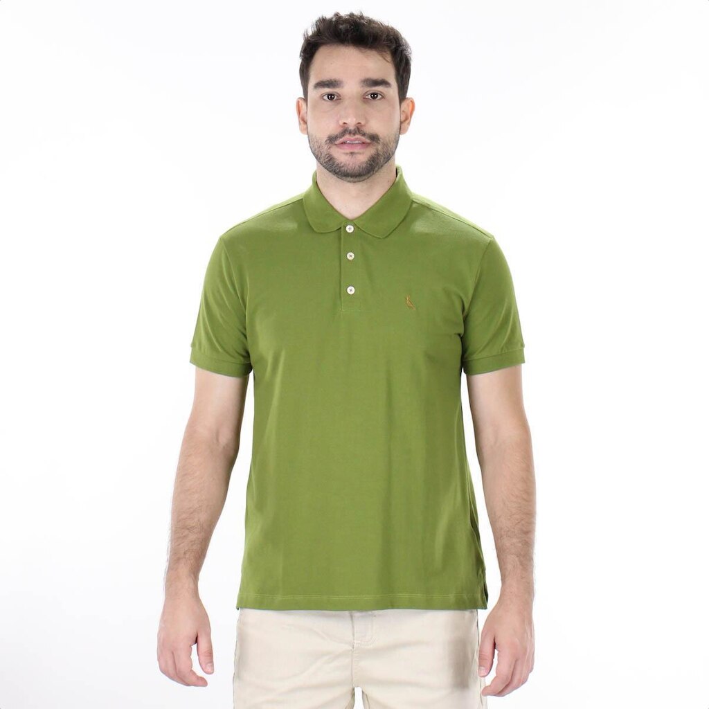 Camiseta Polo Reserva Piquet Básica Verde - Masculino