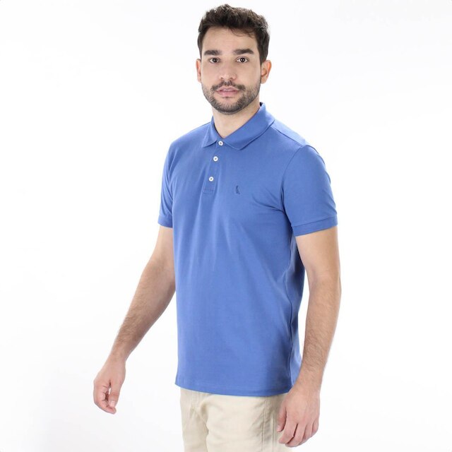 Camiseta Polo Reserva Piquet Clássica Azul - Masculino
