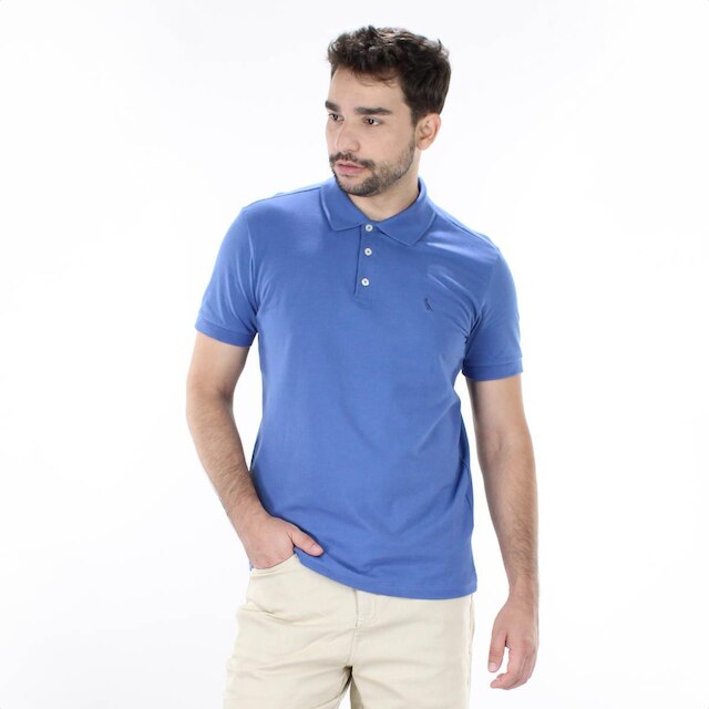Camiseta Polo Reserva Piquet Clássica Azul - Masculino