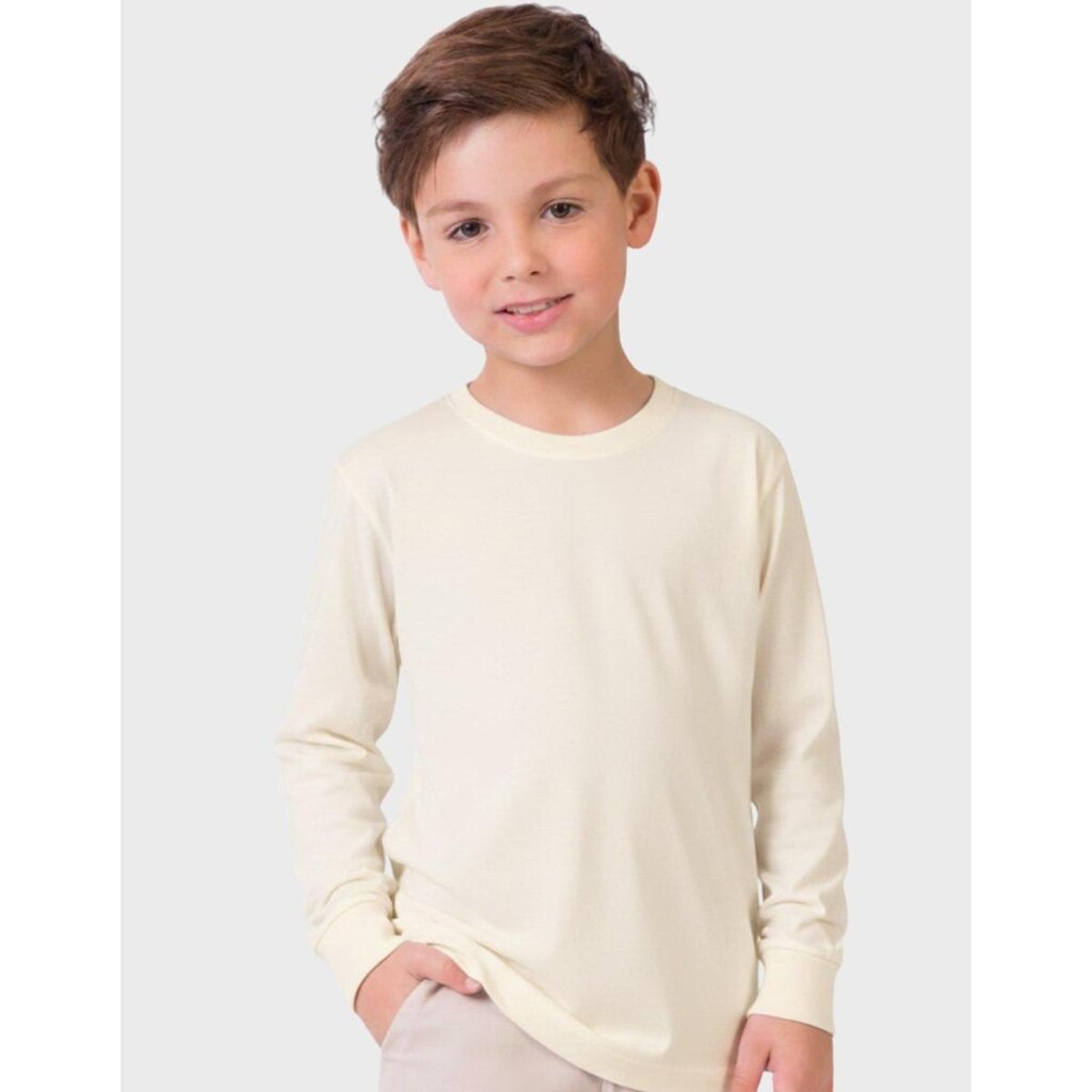 Camiseta Preta Gola Canoa Inverno Elegante Meia Malha Novo Dia a Dia Frio - Menino 4 a 10 anos
