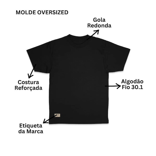 Camiseta Preta Oversized Life Project Urso DNV