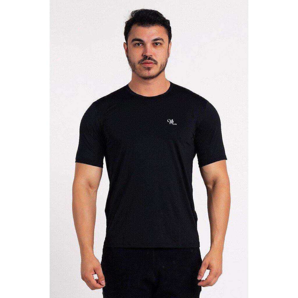 Camiseta Proteção Solar UV DRY Manga Curta Masculina Preto