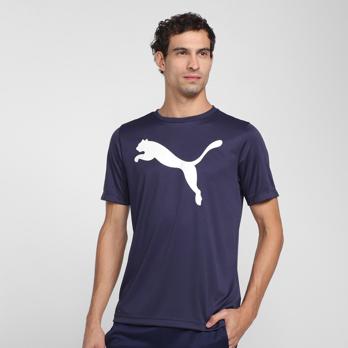 Camiseta Puma Active Big Logo Masculina - Marinho Menor preço em Camiseta Puma Active Big Logo Masculina - Marinho