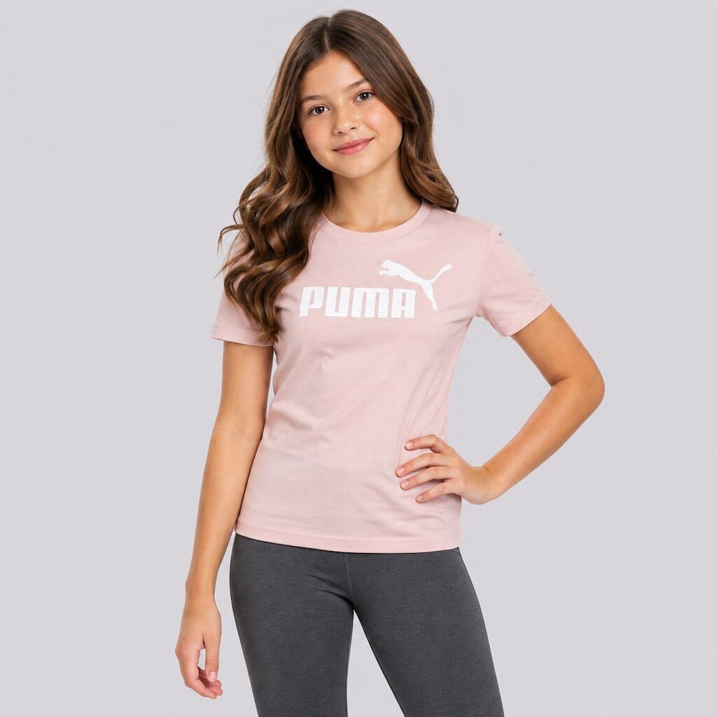 Camiseta Puma Ess No.1 Tee G Logo Juvenil Rosa