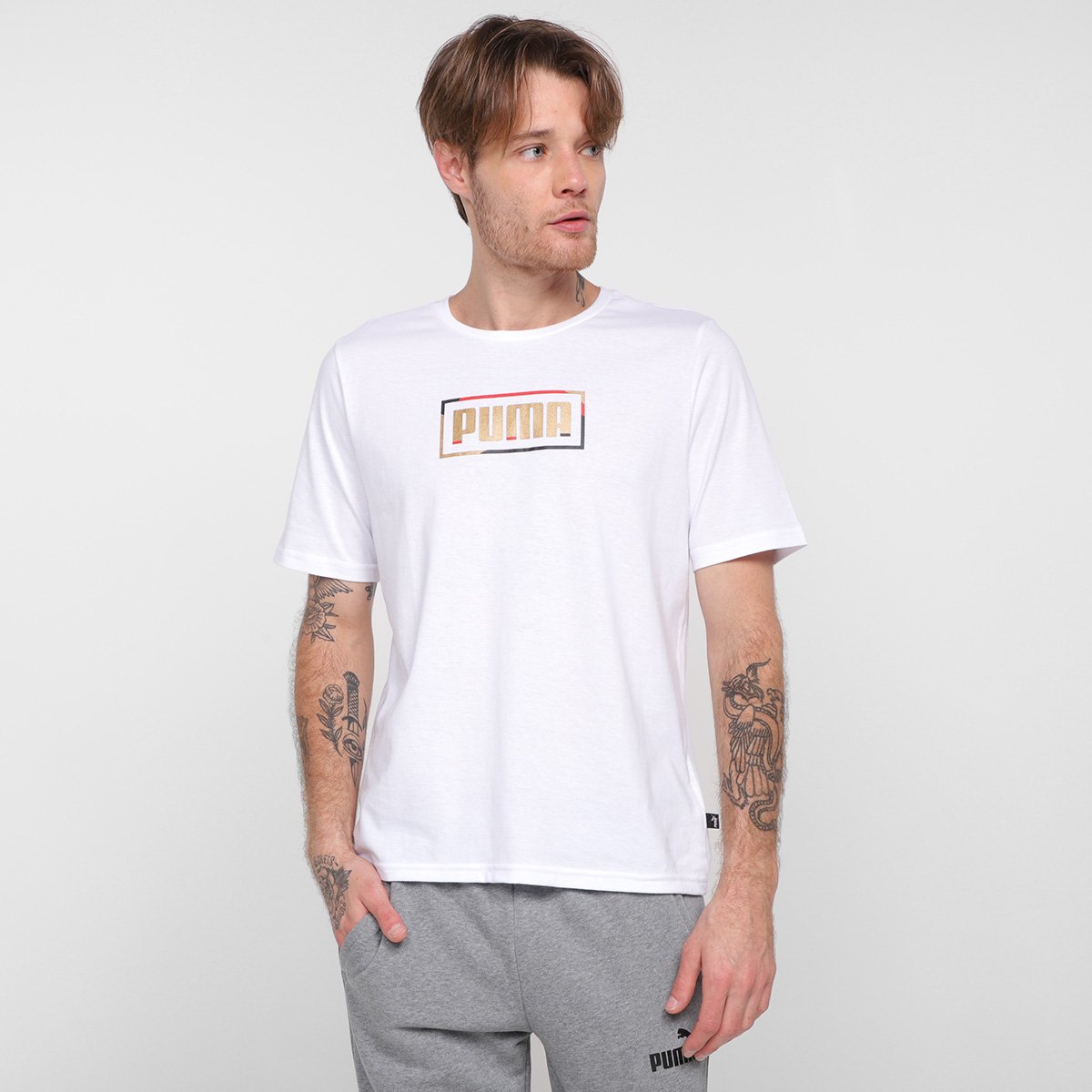 Menor preço em Camiseta Puma Graphic Metallic Masculina - Branco