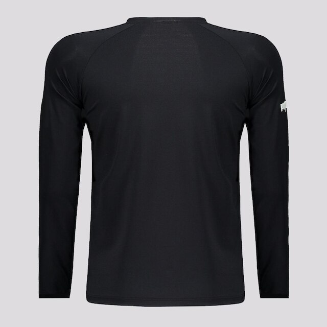 Camiseta Puma Manga Longa UV50+ Juvenil Preta