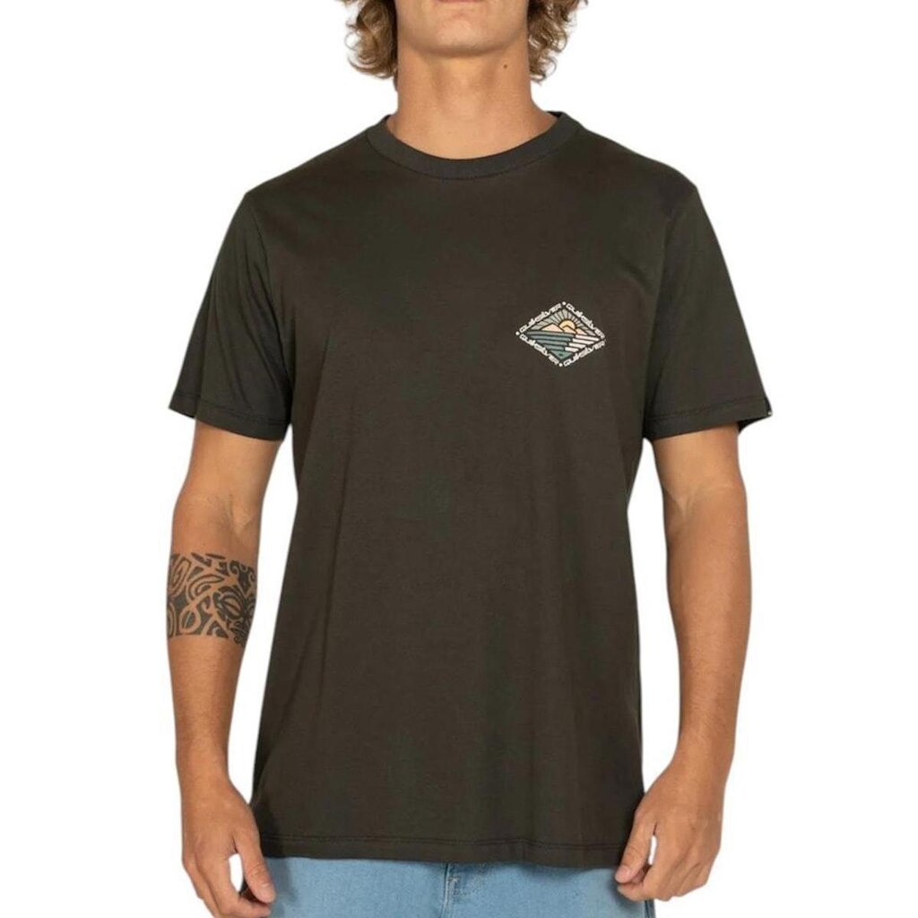 Camiseta Quiksilver Future Island Cinza Escuro
