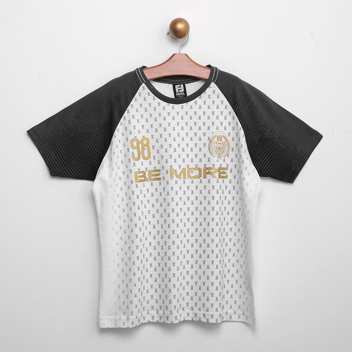 Camiseta Raglan Juvenil Fatal Estampada Especial Masculina - Branco Menor preço em Camiseta Raglan Juvenil Fatal Estampada Especial Masculina - Branco