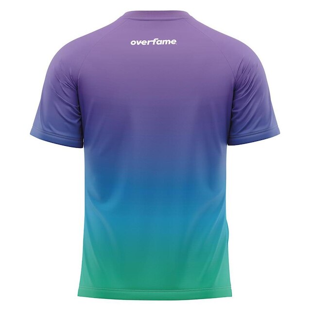 Camiseta Raglan Unissex Trekking Gradiente Tie Dye Uva Ciano