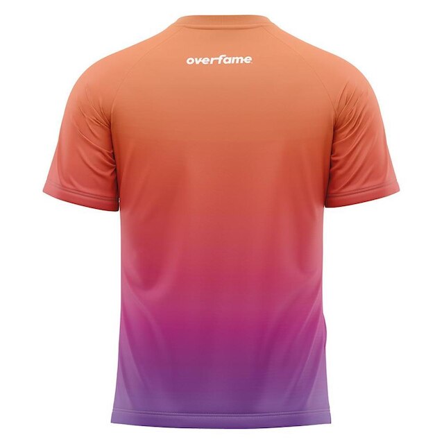 Camiseta Raglan Unissex Yoga Gradiente Tie Dye Laranja Roxo