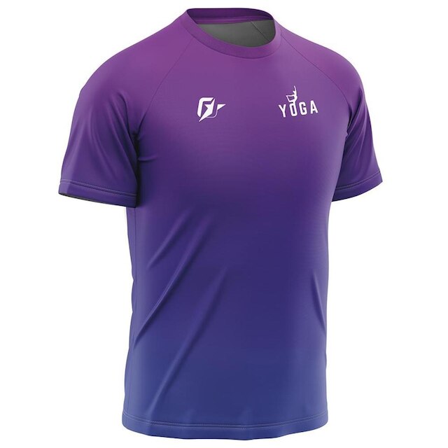 Camiseta Raglan Unissex Yoga Gradiente Tie Dye Roxo