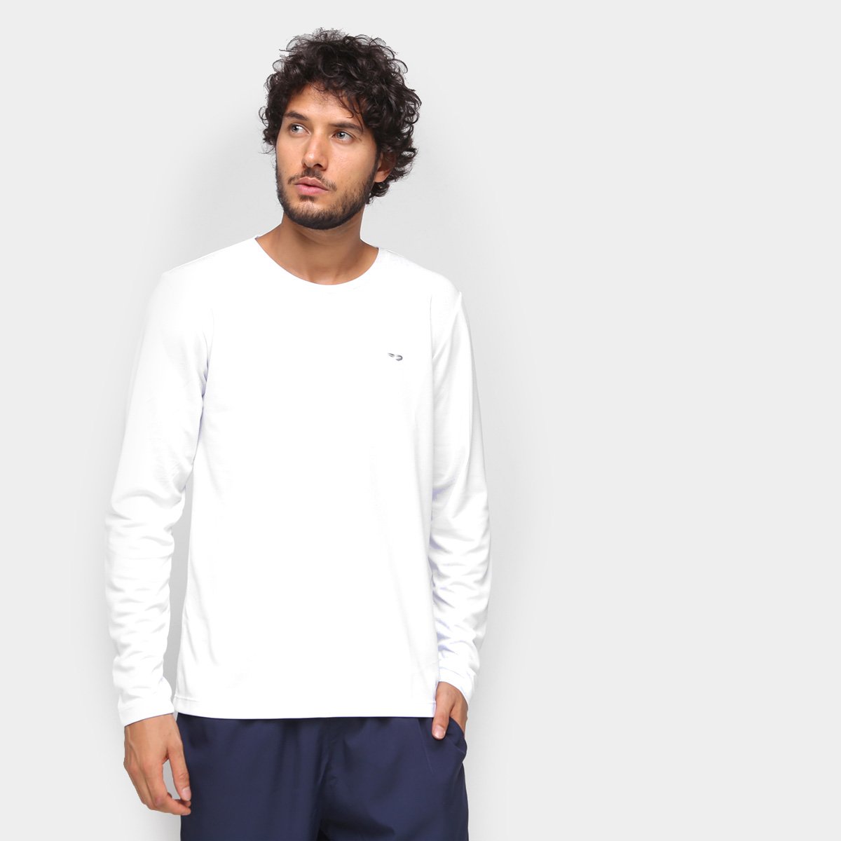 Camiseta Rainha Classic Iron Manga Longa Masculina - Branco Menor preço em Camiseta Rainha Classic Iron Manga Longa Masculina - Branco