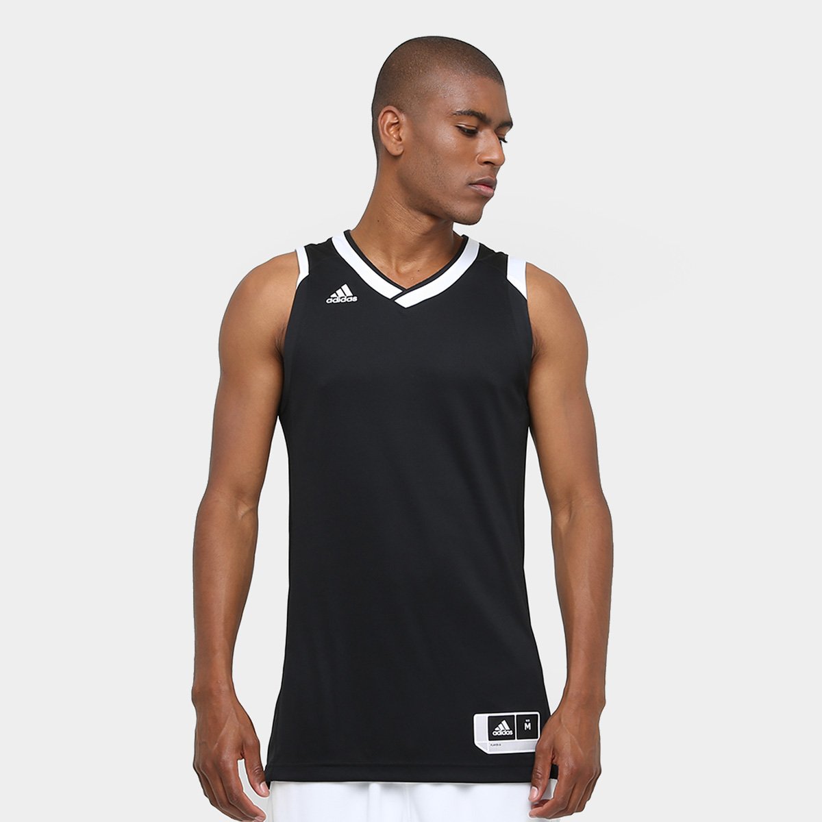 Camiseta Regata Adidas Teamstock Masculina - Preto | Zattini