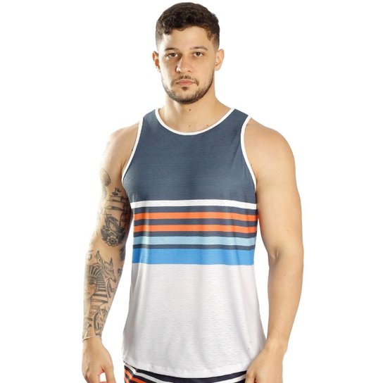 Camiseta Regata Estampada Masculina Elastano Casual Passeio Casual