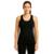 Camiseta Regata Feminina Nadador Lisa Dry Academia Treino Corrida Fitness Blusa Básica Leve - Preto