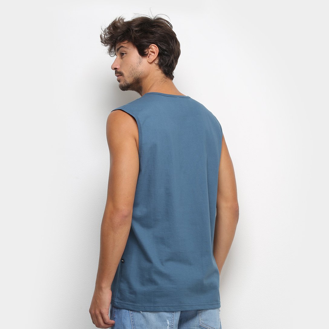 Camiseta Regata HD Machão Gradient Geo Masculina Azul Zattini