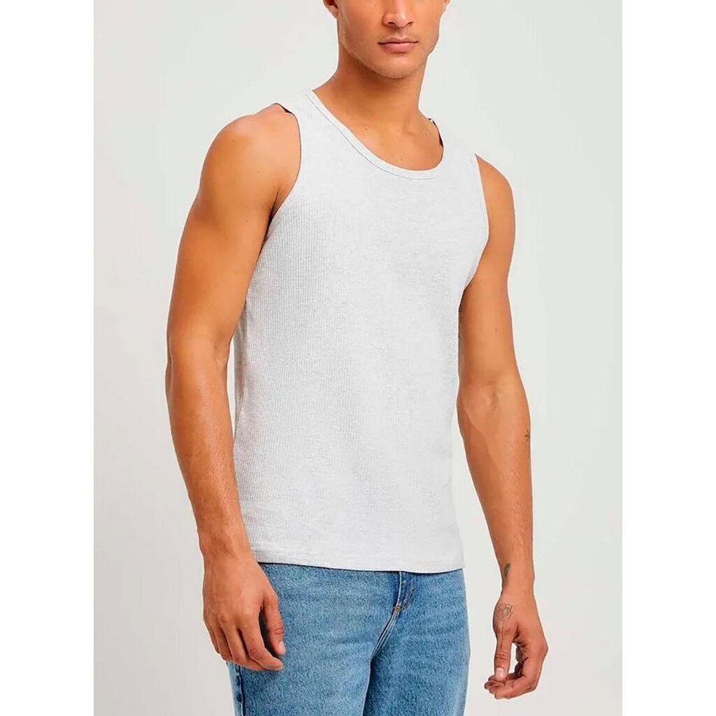 Camiseta Regata Hering 015M Masculina Canelada Algodão T. P/XG