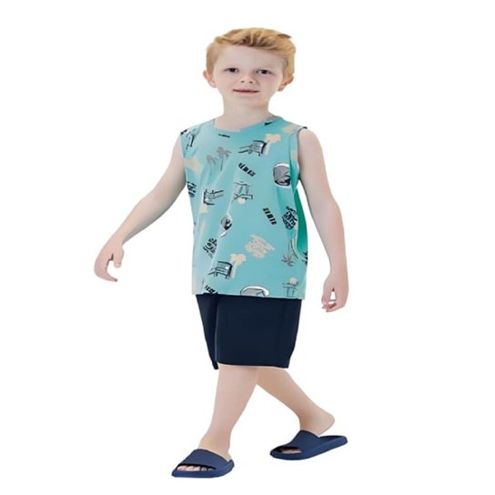 Camiseta Regata Machão Cotton Leve Menino Surf Havai