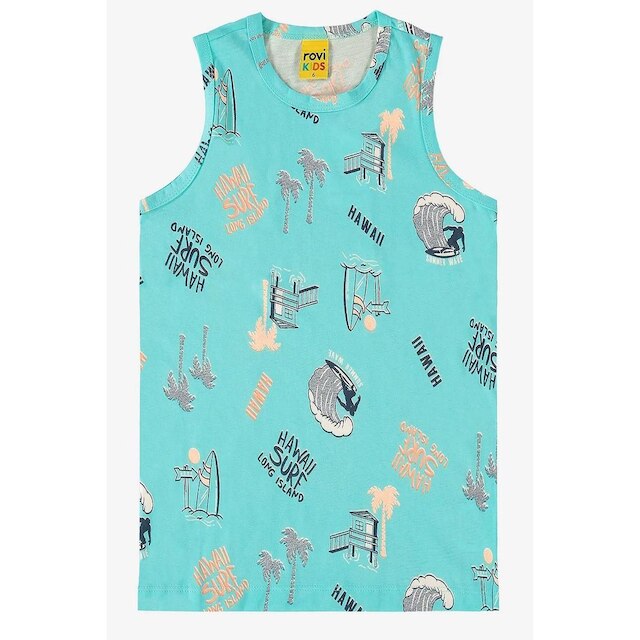 Camiseta Regata Machão Cotton Leve Menino Surf Havai