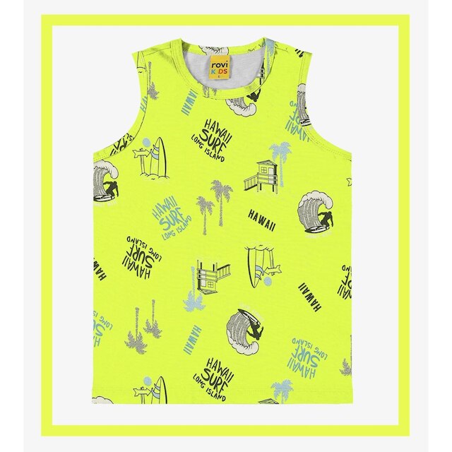 Camiseta Regata Machão Cotton Leve Menino Surf Havai