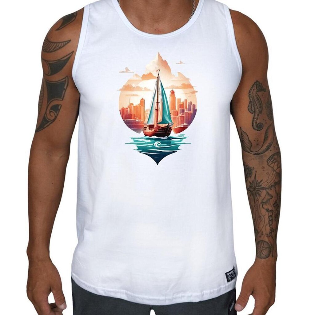 Camiseta Regata Masculina City Sail Horizon Prime WSS