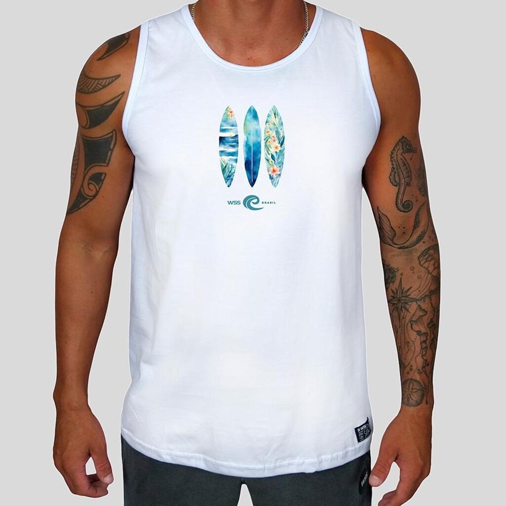 Camiseta Regata Masculina Floral Surf Prime WSS