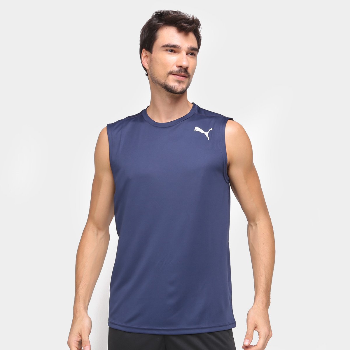 Camiseta Regata Puma Essential - Marinho Menor preço em Camiseta Regata Puma Essential - Marinho