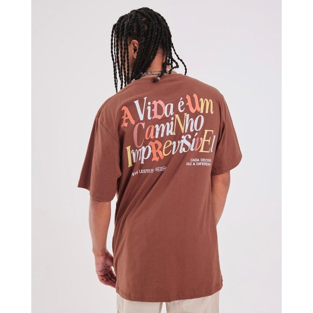 Camiseta Regular Estampada - Caminho Masculino