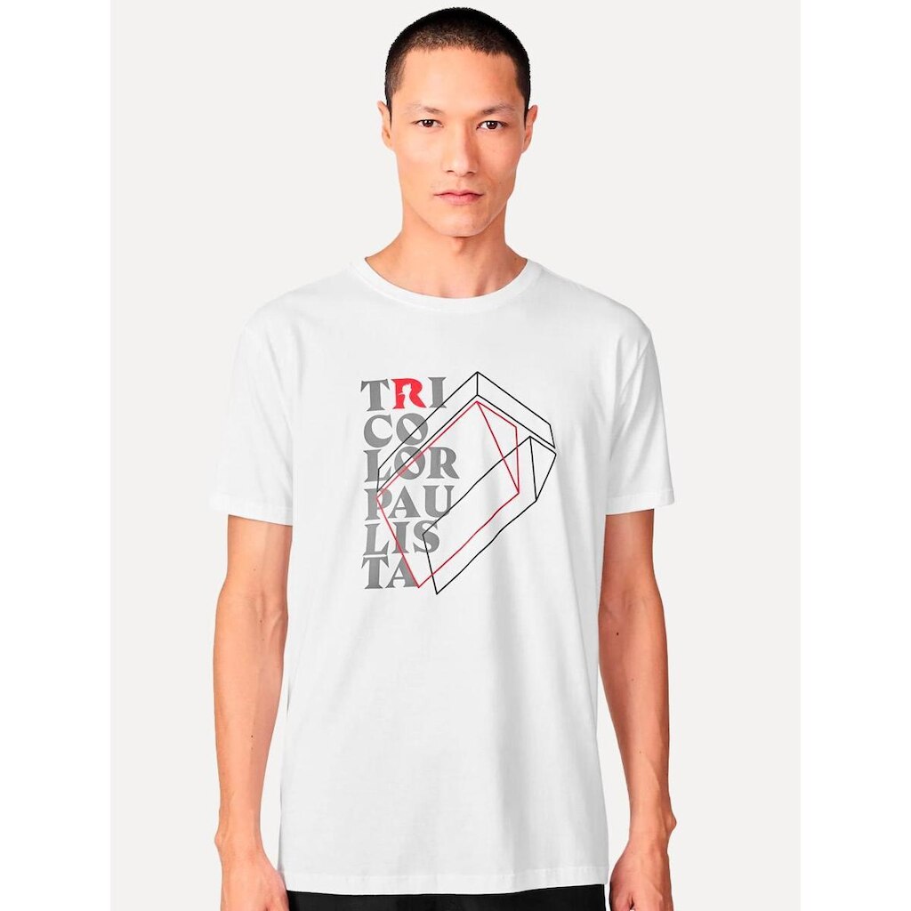 Camiseta Reserva Masculina SPFC 3D Shield Branca
