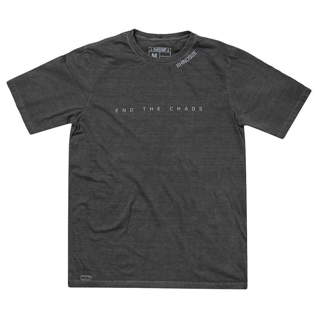 Camiseta Rhino Size Caos Cinza Lavada