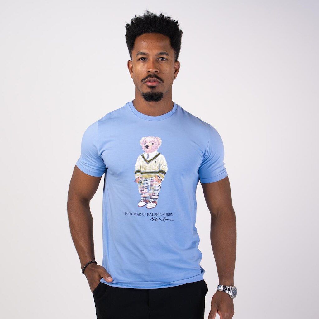Camiseta RL Polo Bear Fleece Azul Claro