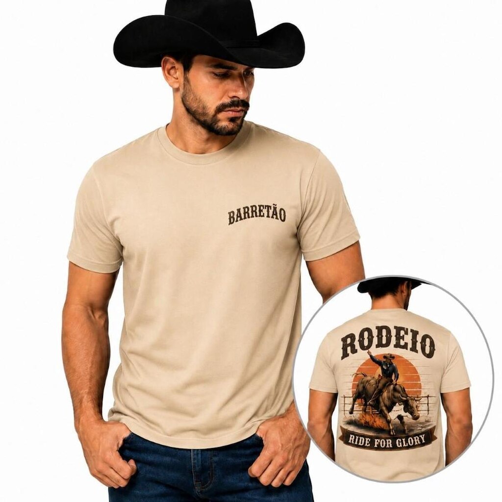 Camiseta Rodeio Masculina Algodão Festa do Peão Barretos
