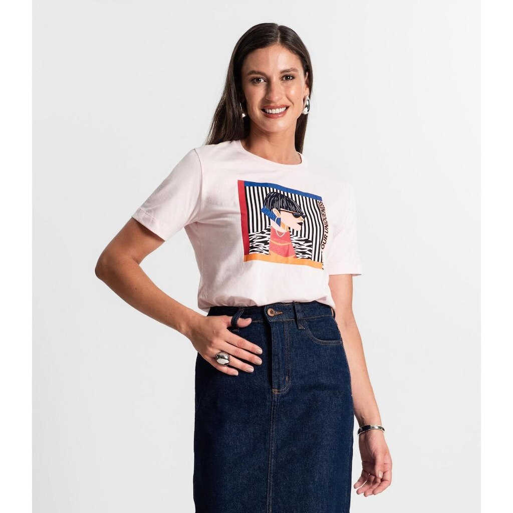 Camiseta Rovitex Em Meia Malha Feminina