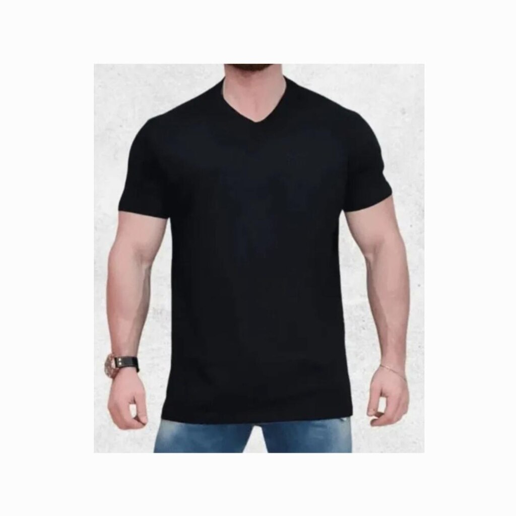 Camiseta Sagitta Gola V 100% Algodão Premium - Masculino