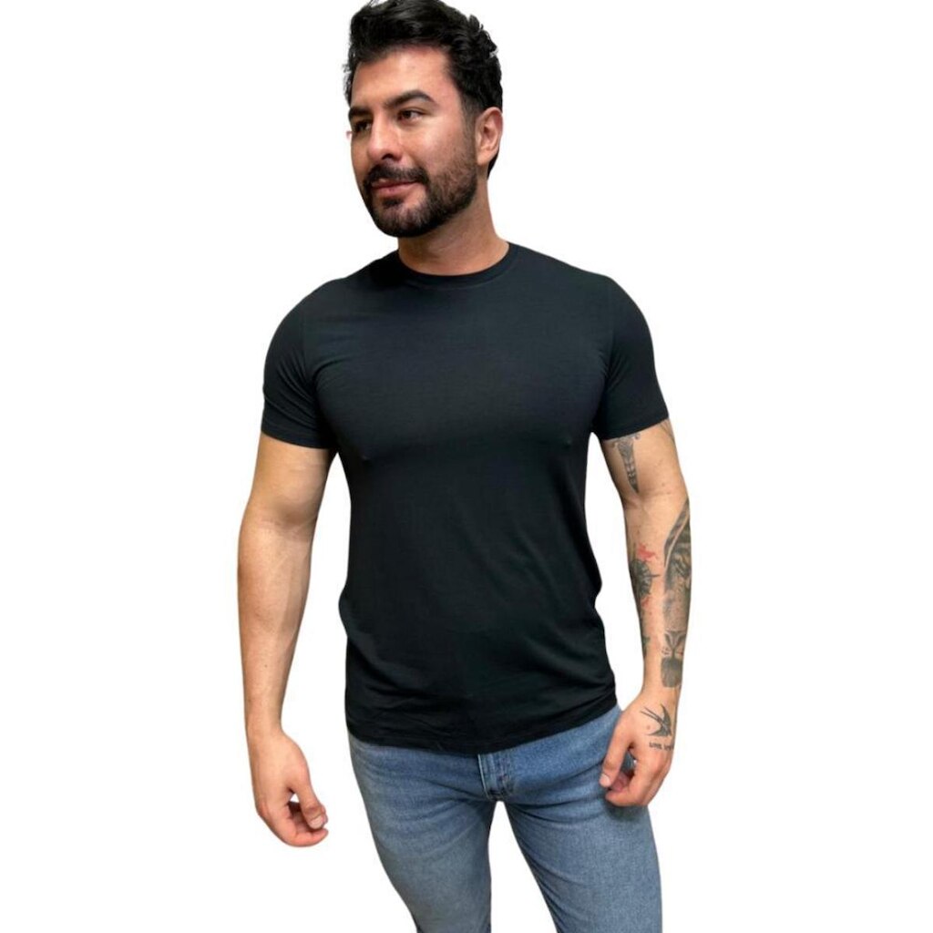 CAMISETA SALLO FIBRA DE BAMBU MANGA CURTA MASCULINO