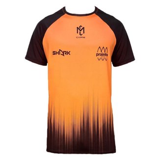 Camiseta Shark Cappe Laranja e Preta Masculina