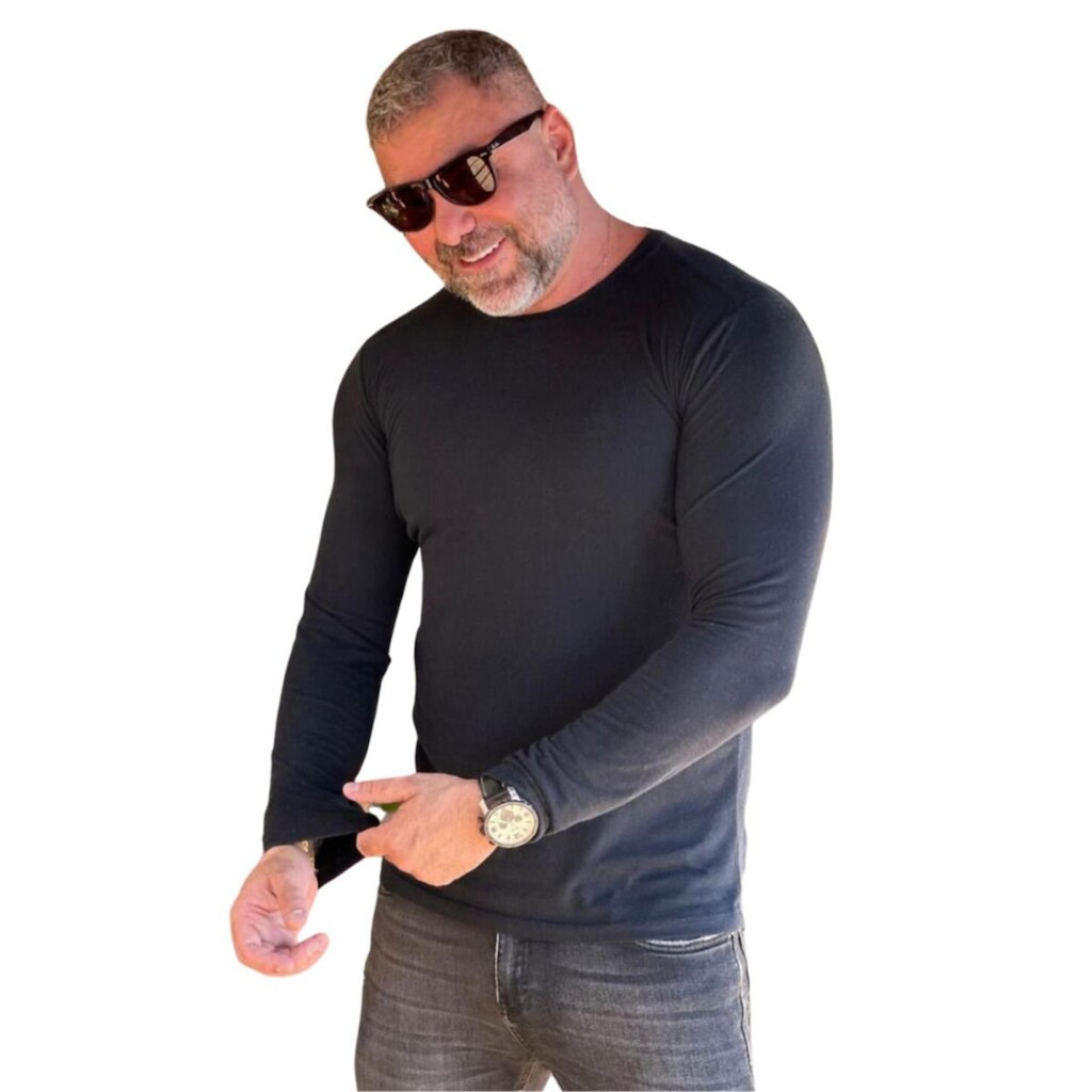 CAMISETA SLIM MANGA LONGA PELETIZADA ALGODÃO PREMIUM