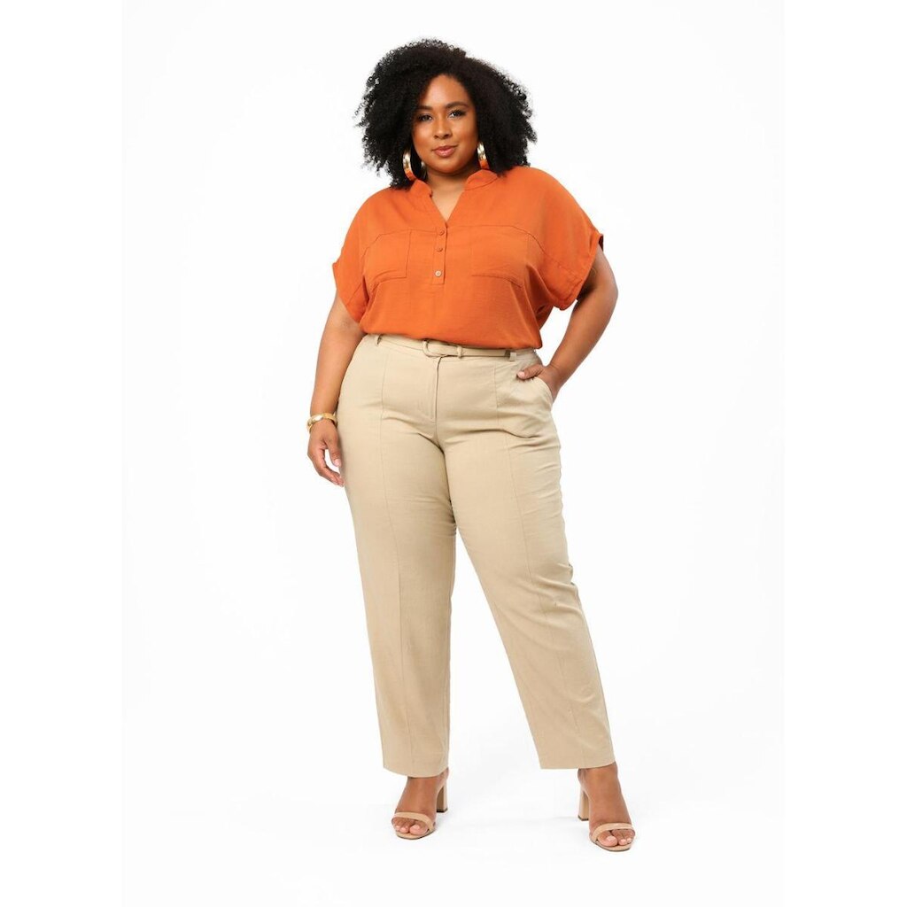 Camiseta Social Plus Size D Bell Outlet Fashion Laranja